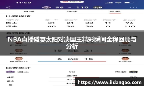 NBA直播盛宴太阳对决国王精彩瞬间全程回顾与分析
